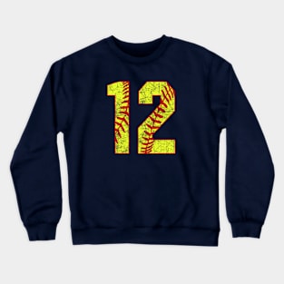 Fastpitch Softball Number 12 #12 Softball Shirt Jersey Uniform Favorite Player Biggest Fan Crewneck Sweatshirt